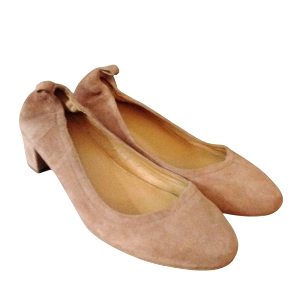 J. Crew Tan Suede Ballet Flat Block Heel Loafers Women's Size 6 - Picture 7 of 10